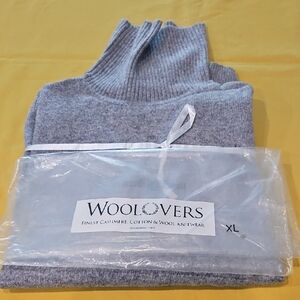 Men's XL Woolovers Brand Pure Wool Gray Turtleneck Sweater - New W/ Packaging